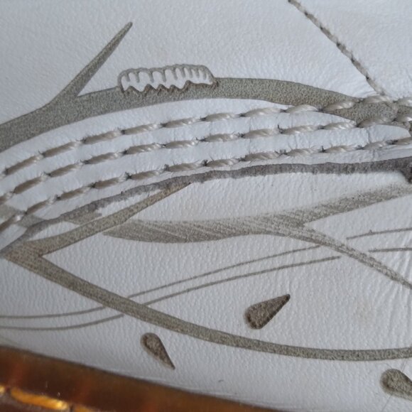 Vintage Dr Martens White Leather 'Deathmoth' Garden 14 Eyelet Zip Boot US Sz 9 - Picture 3 of 16